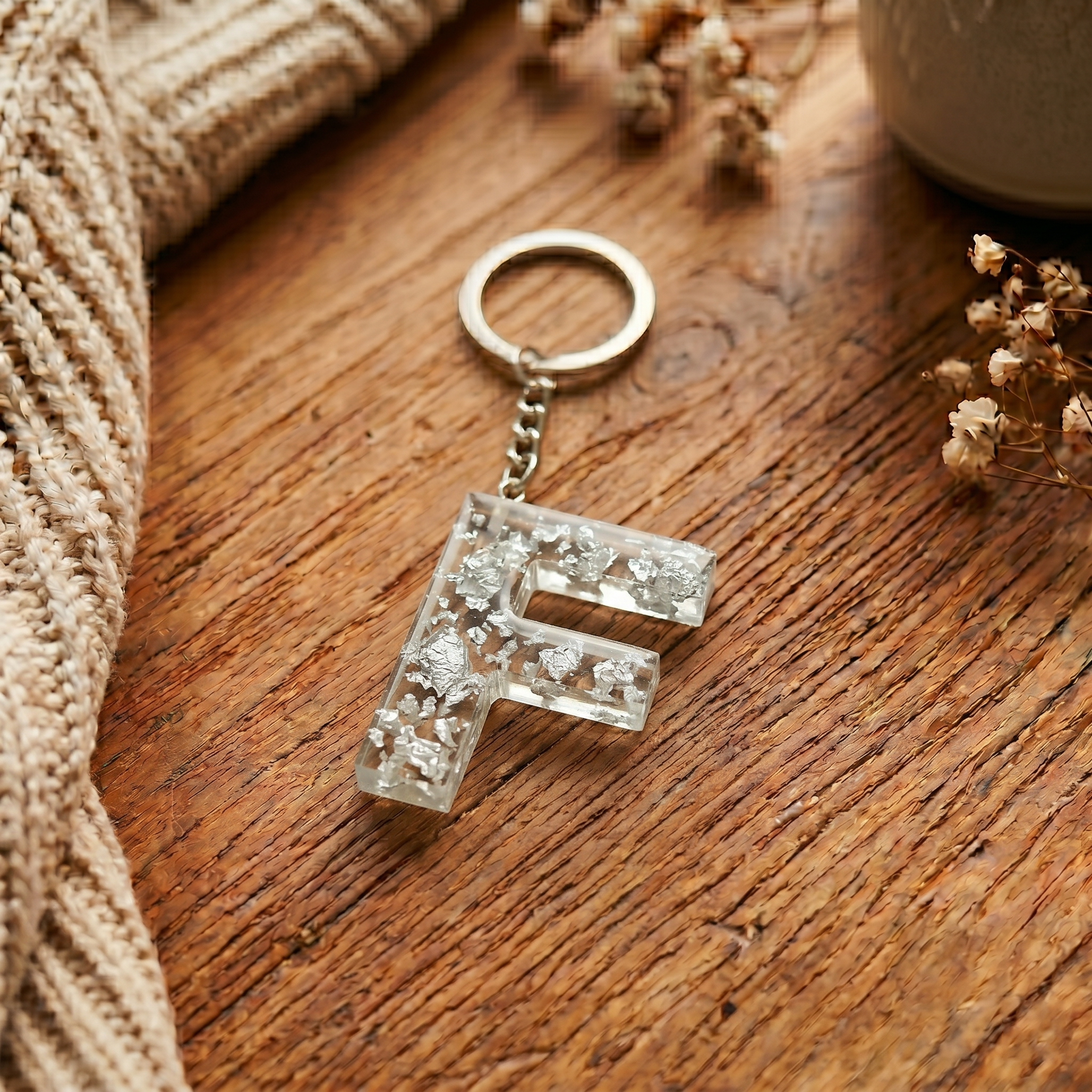 Resin Letter Keychain