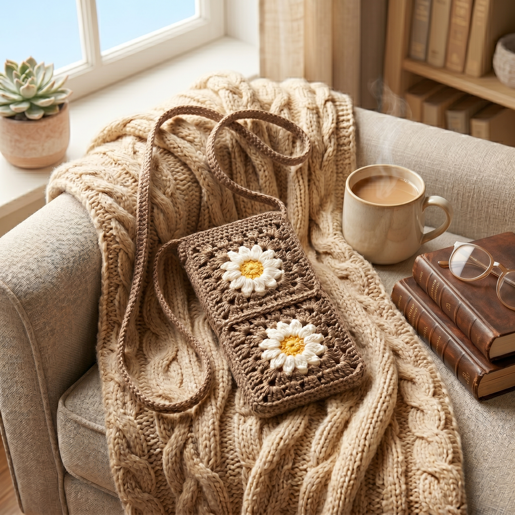 Crochet Mobile Phone Holding Bag
