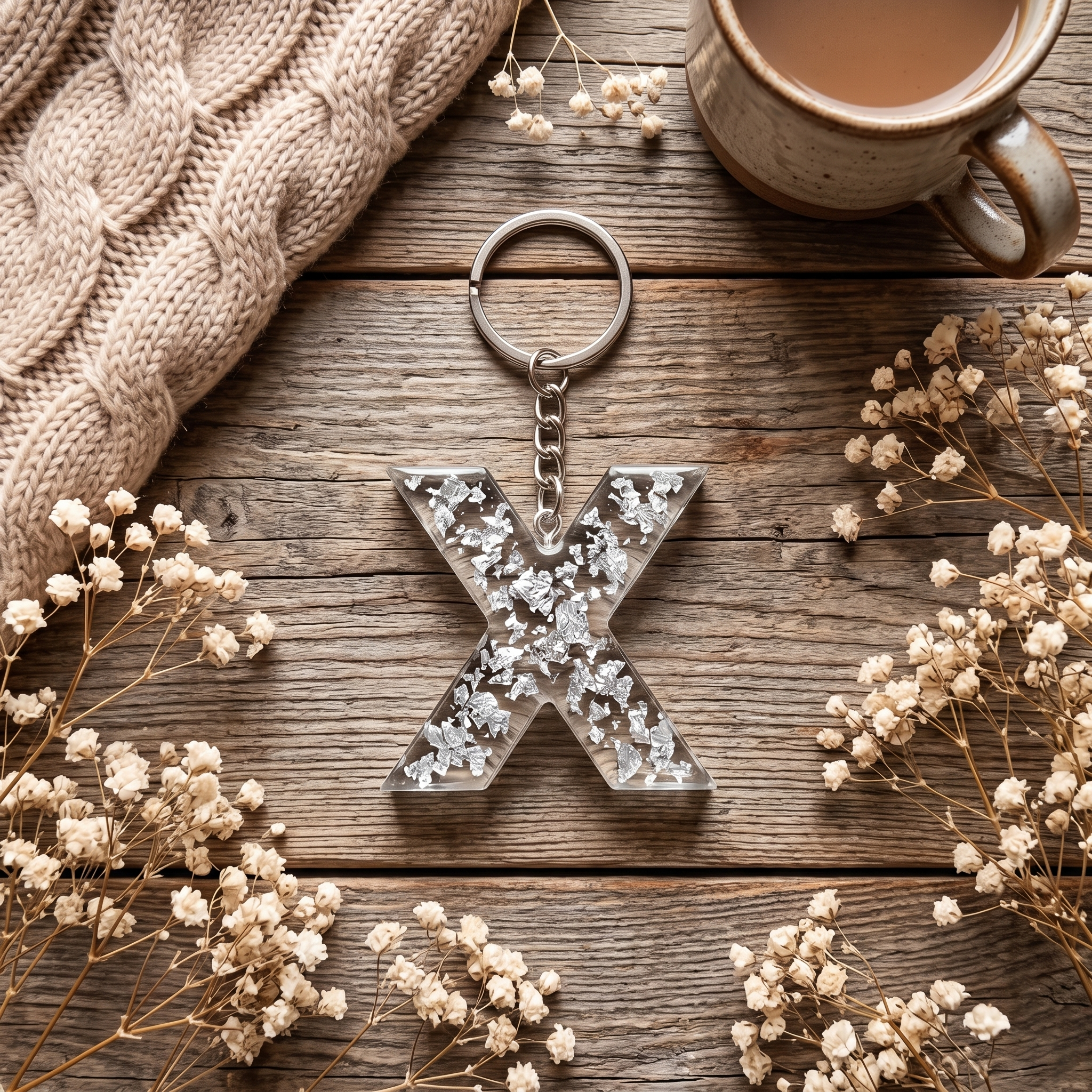 Resin Letter Keychain