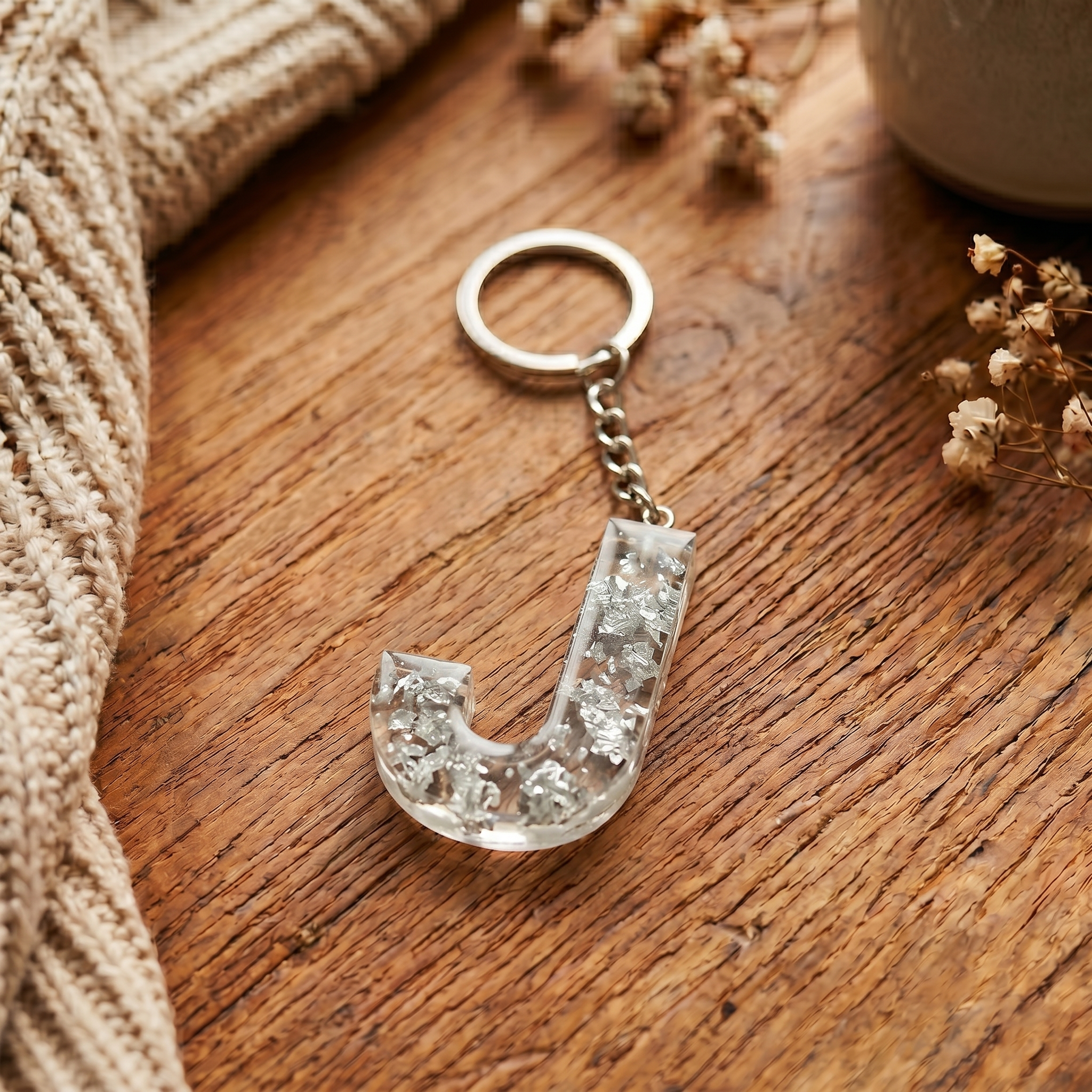Resin Letter Keychain