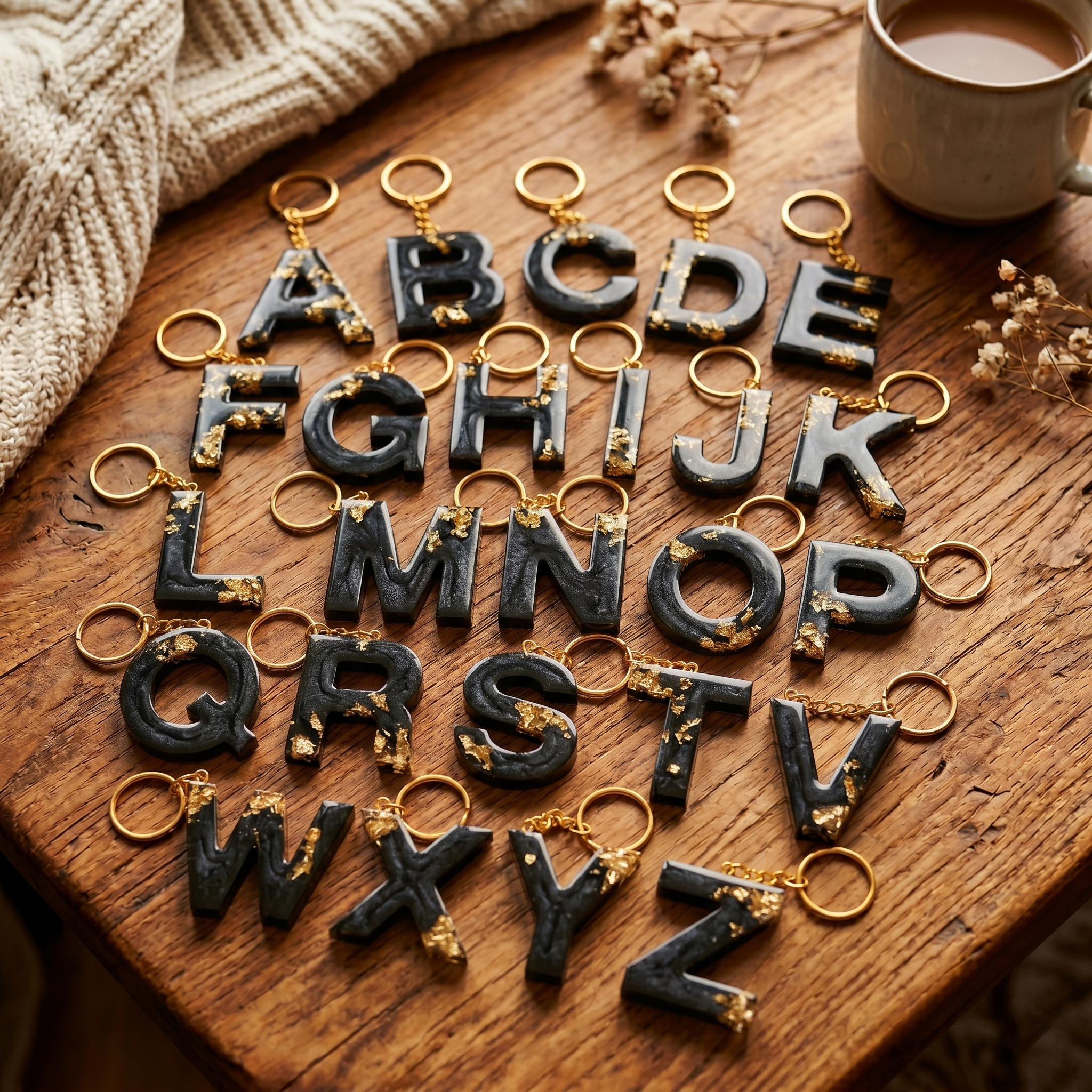 Resin Letter Keychain