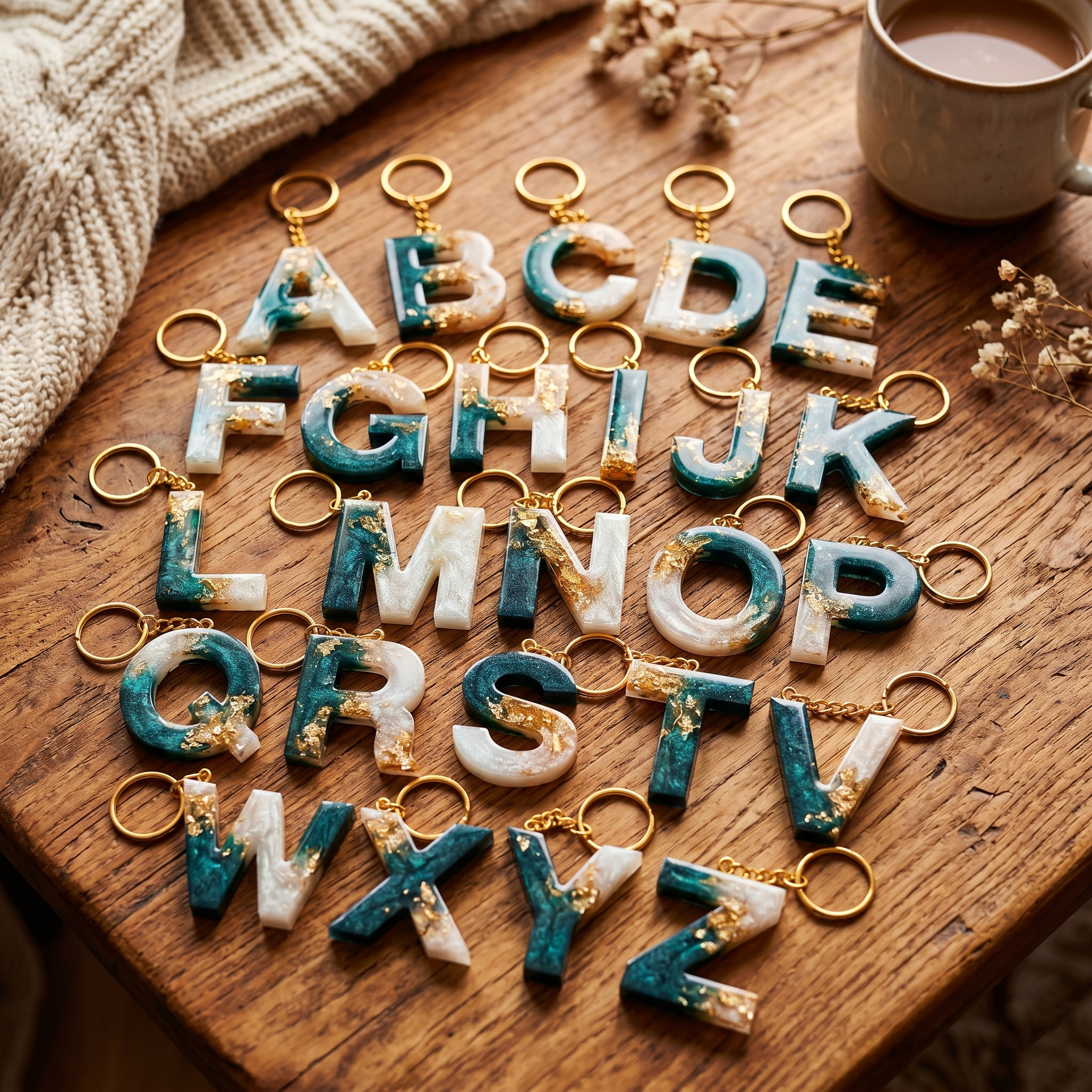 Resin Letter Keychain