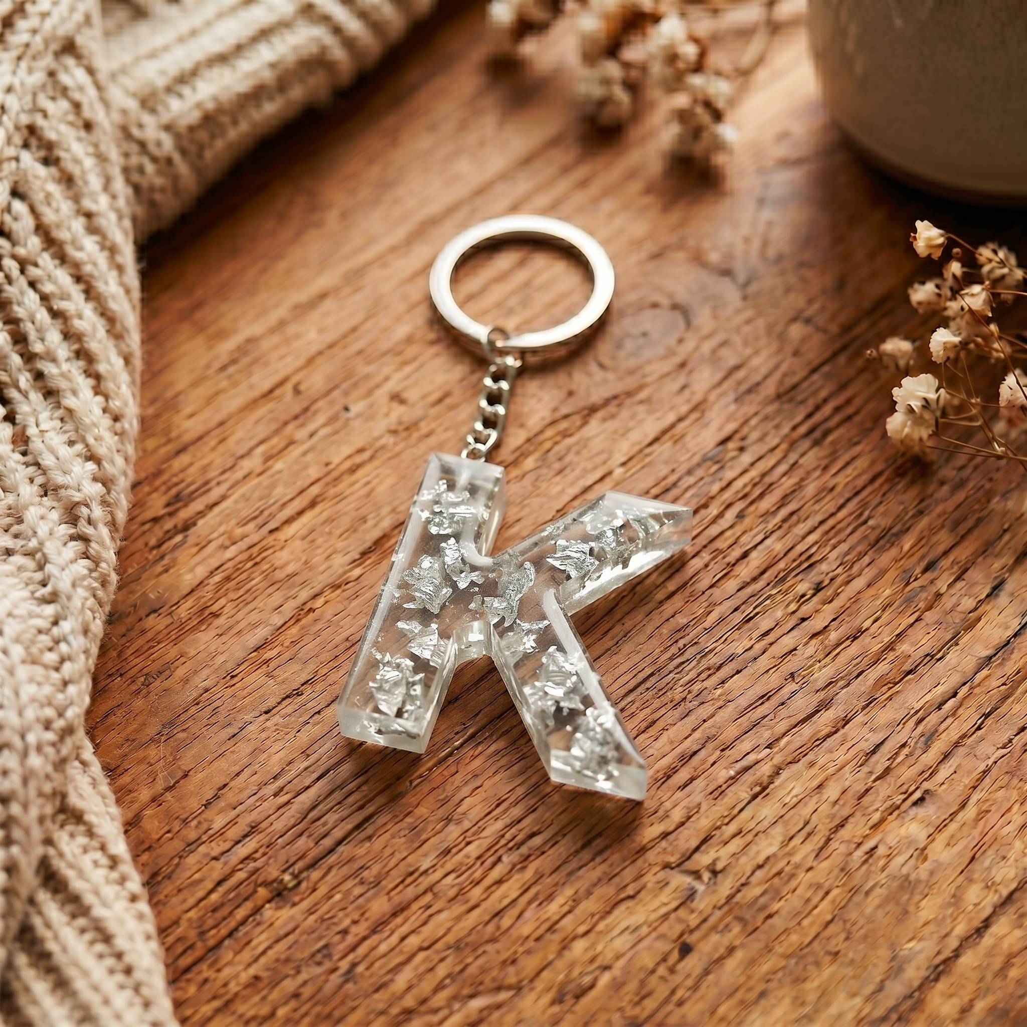 Resin Letter Keychain
