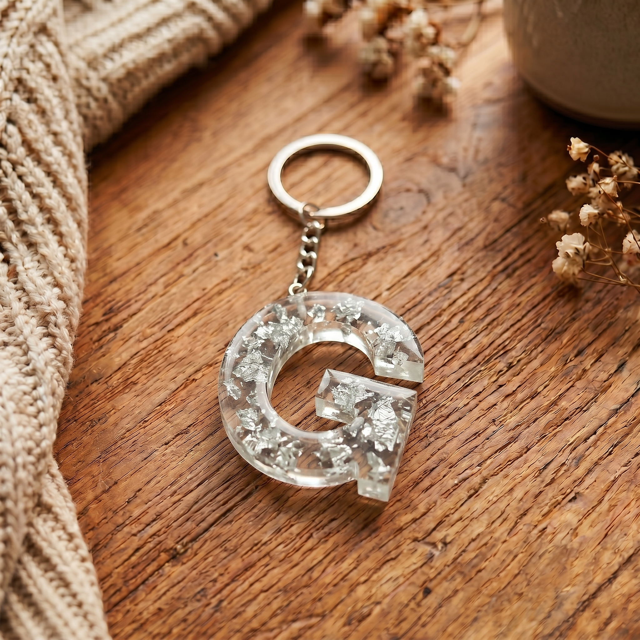 Resin Letter Keychain