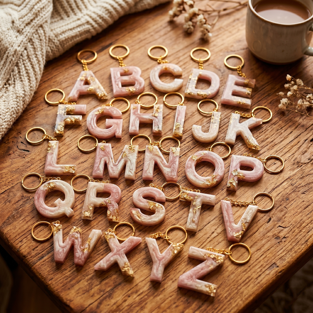 Resin Letter Keychain