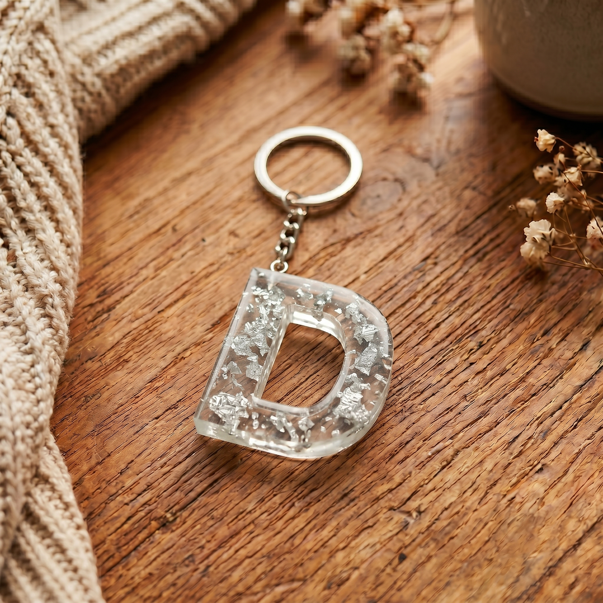 Resin Letter Keychain
