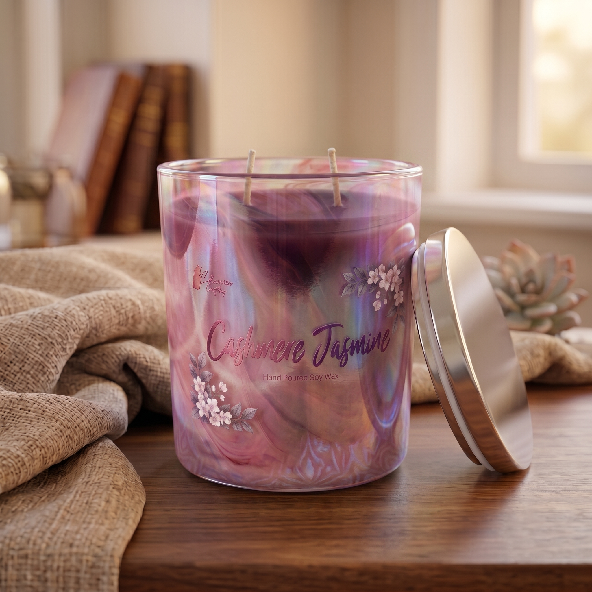 Cashmere Jasmine Scented Jar Candle