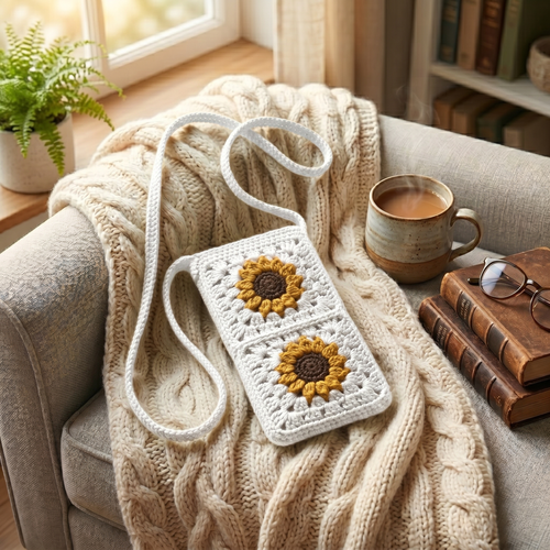 Crochet Mobile Phone Holding Bag