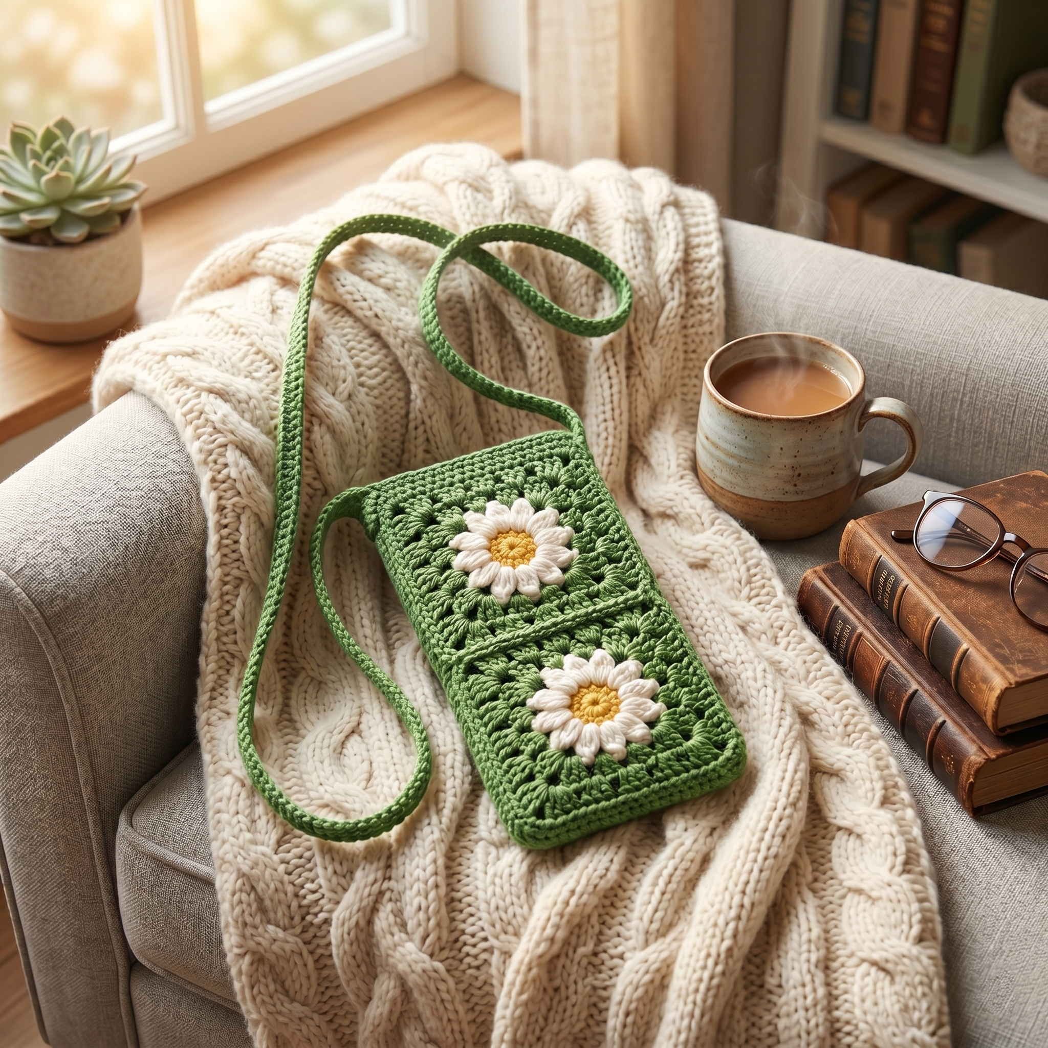 Crochet Mobile Phone Holding Bag