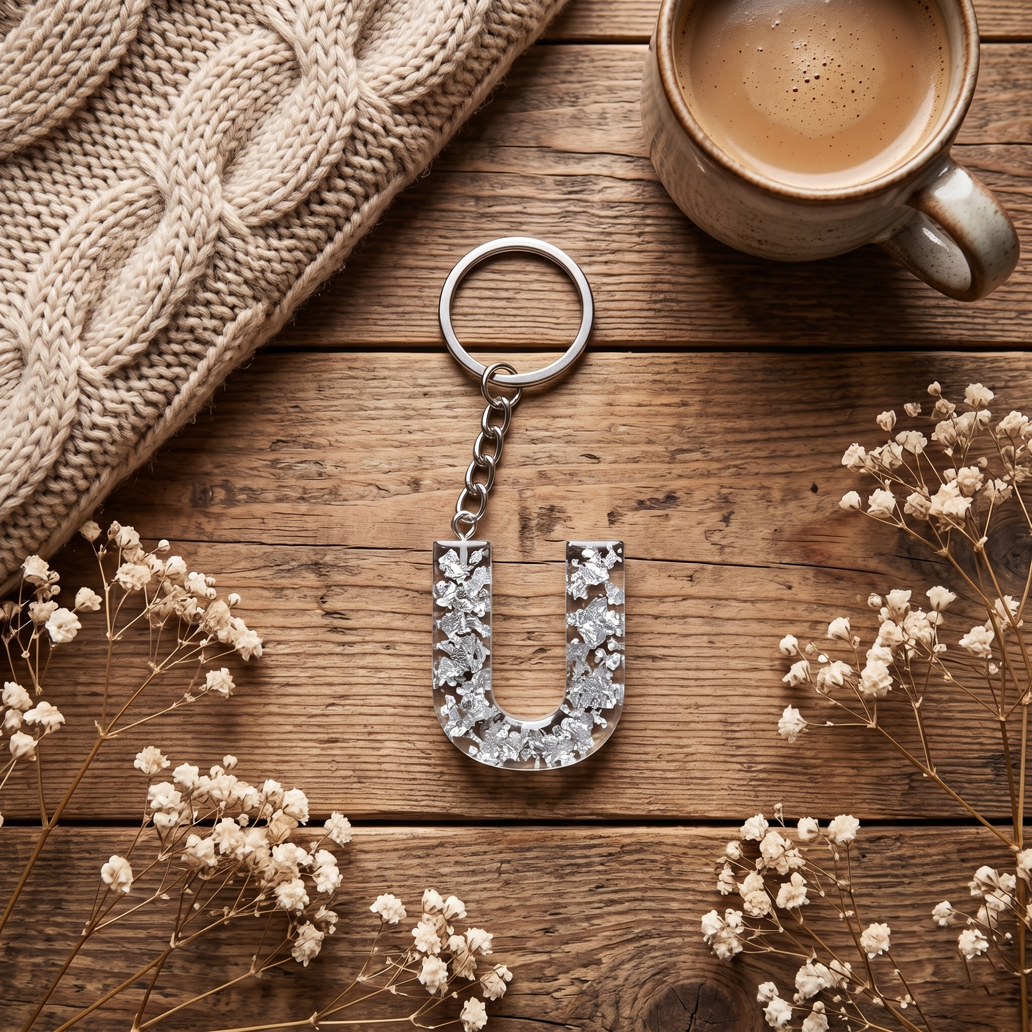 Resin Letter Keychain