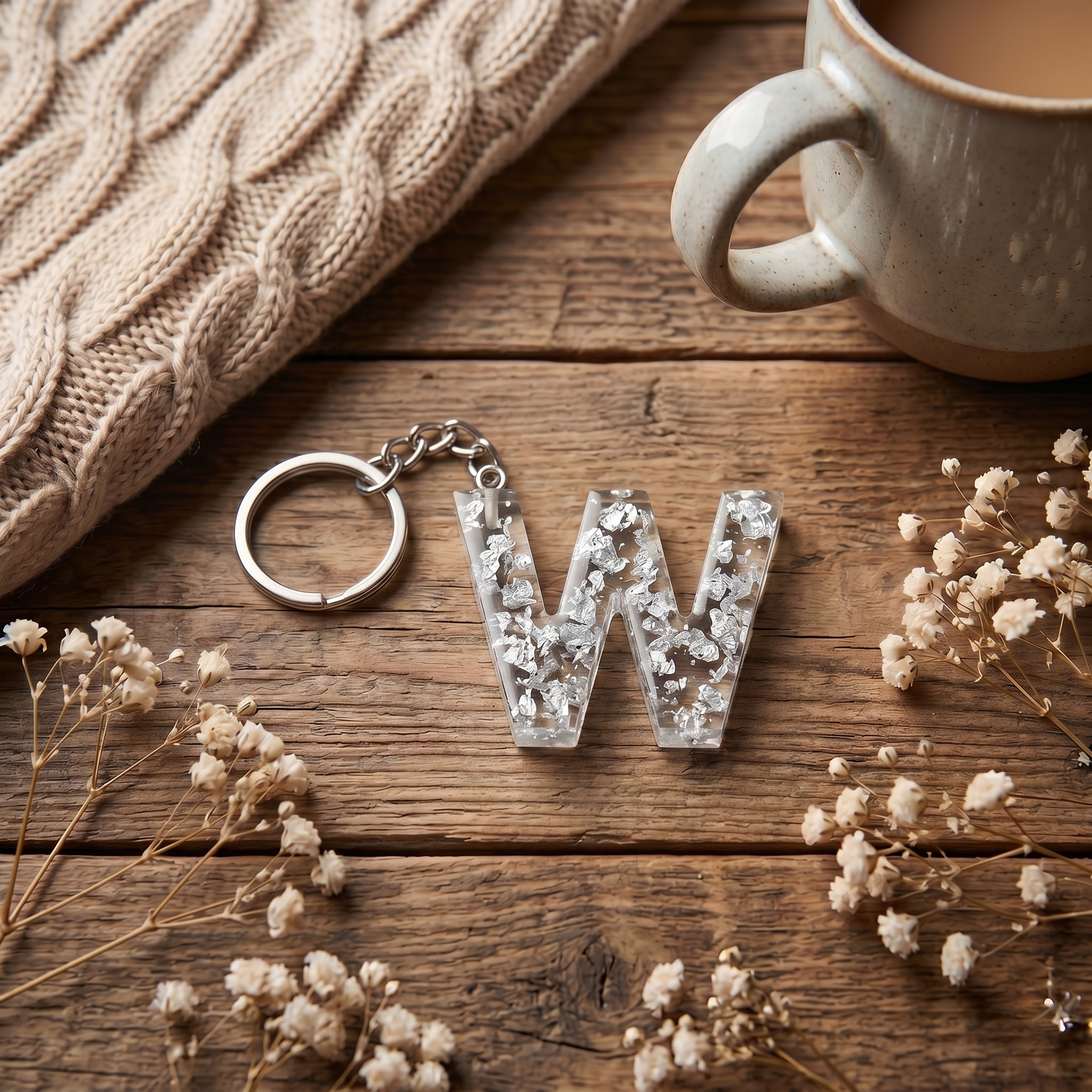 Resin Letter Keychain
