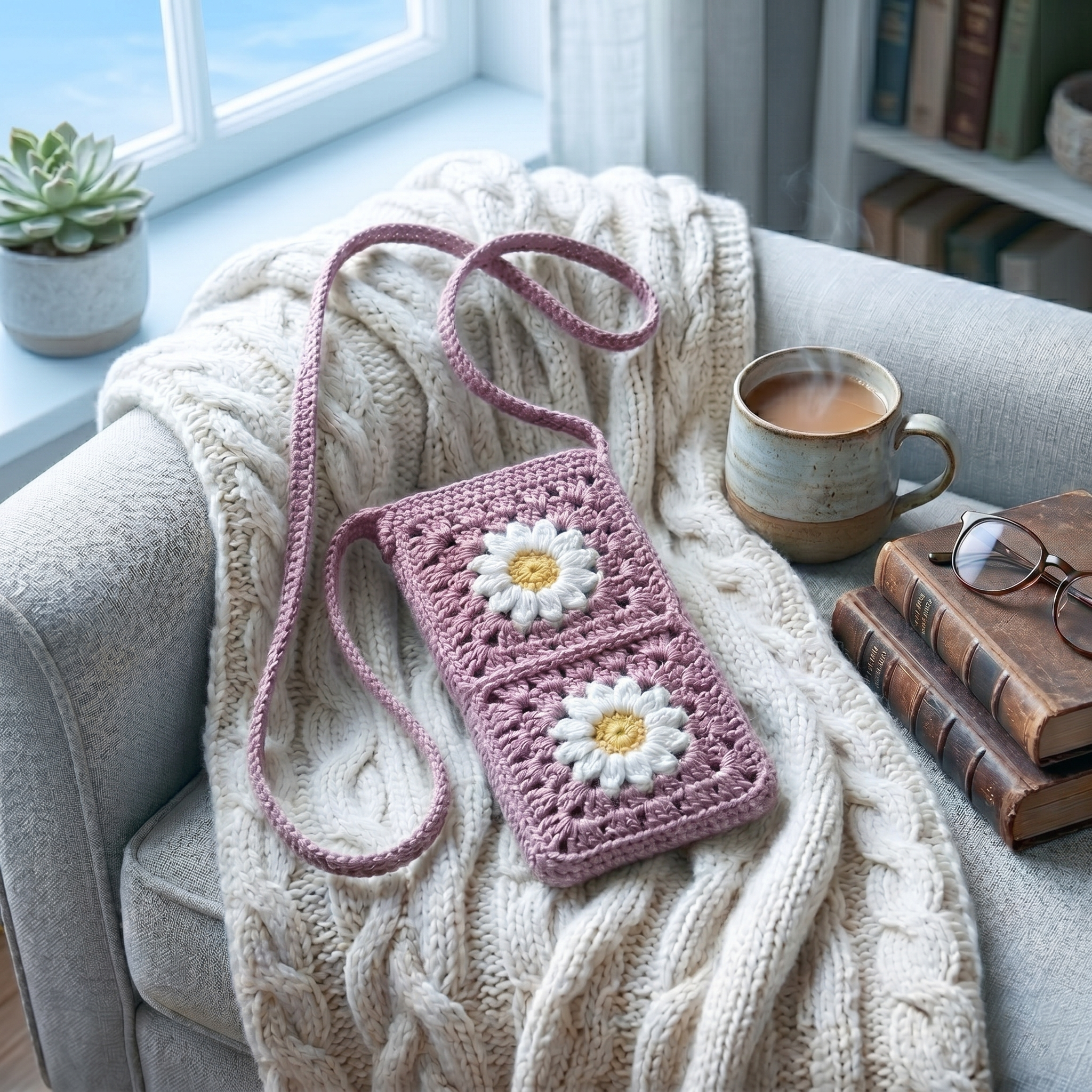 Crochet Mobile Phone Holding Bag