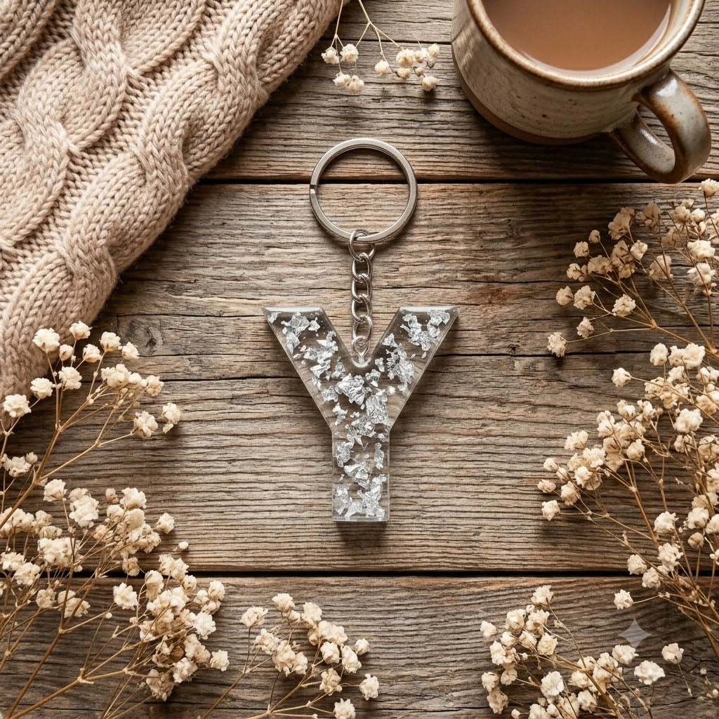 Resin Letter Keychain