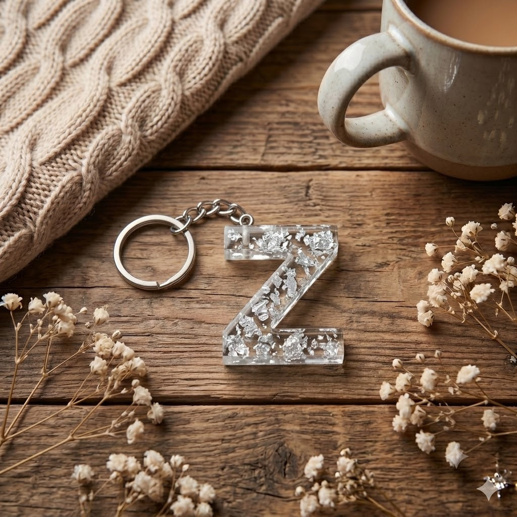 Resin Letter Keychain